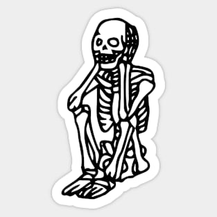 sad skeleton Sticker